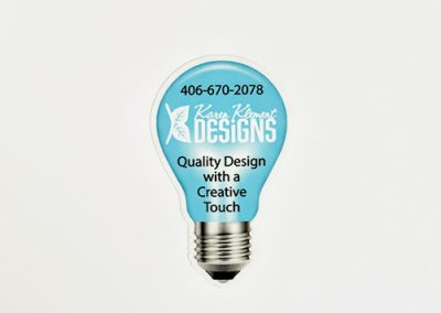 Light bulb die cut sticker.